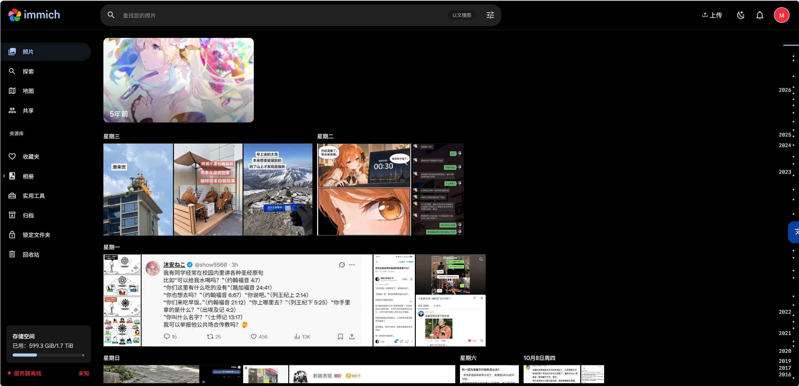 Immich 界面截图